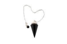 Feines Schungit-Pendel „Silber-Velanídi“ mit schwarzer Schungit-Perle an der Kette. Handgefertigter Naturstein-Schmuck aus Karelien – ideal für Schungit kaufen & Schmuckliebhaber.