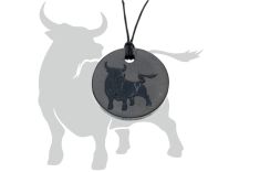 Schungit-Anhänger mit Sternzeichen "Stier" 21.04 - 21.05 original 