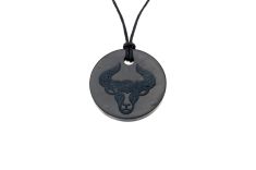 Schungit-Anhänger mit Sternzeichen "Stier" 21.04 - 21.05 modern (B-Ware)