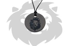 Schungit-Anhänger mit Sternzeichen "Löwe" 23.07-23.08 modern