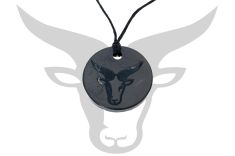 Schungit-Anhänger mit Sternzeichen "Steinbock" 22.12-20.01 modern