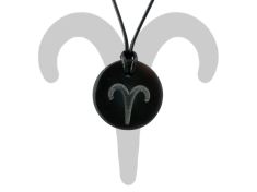 Schungit-Anhänger mit Sternzeichen "Widder", 21.03 - 20.04
