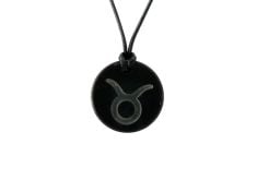Schungit-Anhänger mit Sternzeichen "Stier" 21.04 - 21.05 (B-Ware)