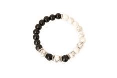 Schungit-Armband "Yin-Yang" mit Magnesit