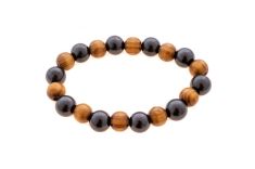 Schungit-Armband "Radix" mit Holzperlen
