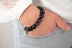 Schungit-Armband „Lada“  mit Silber