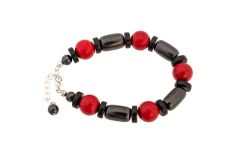 Schungit-Armband "Lekhta" mit Korallen
