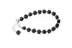 Schungit-Armband "Sjamozero" mit  Metallperlen