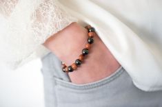 Schungit-Armband "Kharlu" mit Goldfluss