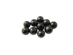 10 polierte Schungit-Perlen, 6 mm
