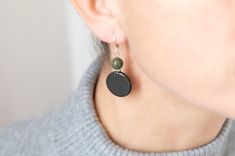 Schungit Ohrringe "Voloma" mit Jade