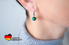 Ohringe "Phauenstein" mit Malachit (B-Ware)