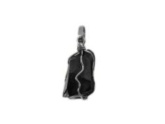 Schungite de élite de piedra totalmente natural, engastado en plata de ley 925 de alta calidad.