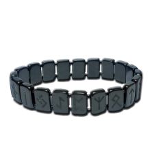 Schungit Armband mit Runen „Kirja“ , Schutz & Balance, echtes Schungit kaufen