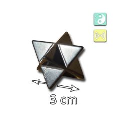 Polished shungite Merkaba with symbols representing balance, harmony and conscious energetic design – buy shungite and discover its spiritual meaning