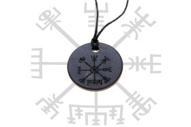 Schungit-Anhänger "Vegvisir"