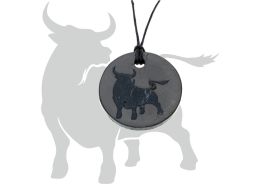 Schungit-Anhänger mit Sternzeichen "Stier" 21.04 - 21.05 original 