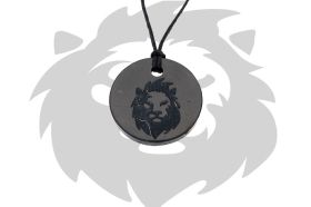 Schungit-Anhänger mit Sternzeichen "Löwe" 23.07-23.08 modern