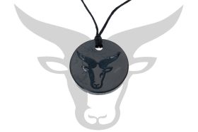 Schungit-Anhänger mit Sternzeichen "Steinbock" 22.12-20.01 modern