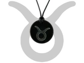 Schungit-Anhänger mit Sternzeichen "Stier" 21.04 - 21.05