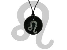 Colgante de Shungit con el signo del zodíaco "Leo" 23.07-23.08