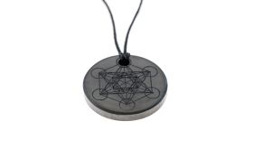 Schungit-Anhänger "Metatron Würfel"