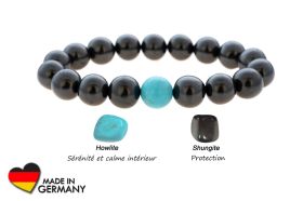Bracelet "Pinega" shungite avec howlite 
