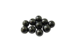 10 polierte Schungit-Perlen, 6 mm