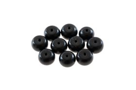 10 polierte Schungit-Perlen "Scheibe" 10 x 7 mm