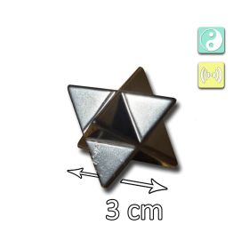 Polished shungite Merkaba with symbols representing balance, harmony and conscious energetic design – buy shungite and discover its spiritual meaning