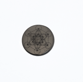 Schungit-Plättchen für Smartphone "Metatron Würfel"