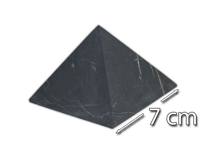 Auténtica pirámide de piedra de shungita, sin pulir, 1.6 pulgadas, 4  unidades, hecha de mineral de shungita ruso, hecha a mano, TOLVU
