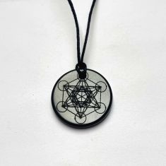 Schungit Anhänger "Metatron Würfel"