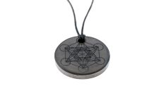 Schungit-Anhänger "Metatron Würfel"