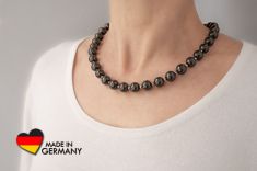 Schungit Halskette "Irida" mit Silber