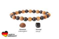 Schungit Armband "Adam" mit Olivenholz