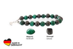 Schungit Armband "Phauenstein" mit Malachit