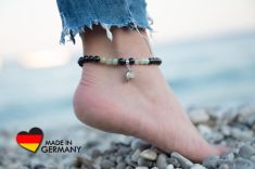 Fußkettchen "Kalgalaksha" mit Schungit- und Achat-Perlen 