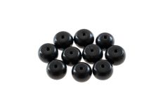 10 polierte Schungit-Perlen "Scheibe" 10 x 7 mm