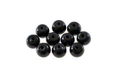 10 polierte Schungit-Perlen "Scheibe" 8 x 6 mm