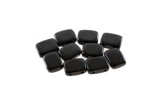 10 polierte Schungit-Perlen in Zylinderform 20 x 15 mm