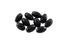 10 polierte Schungit-Perlen "Zylinder" 14 x 8 mm