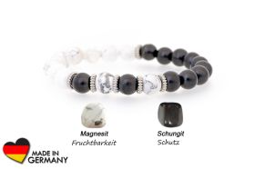 Schungit Armband "Yin-Yang" mit Magnesit