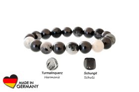 Schungit Armband "Jumala" mit Turmalinquarz