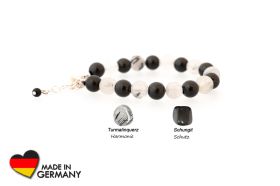 Schungit Armband "Kokorino" mit  Turmalinquarz 