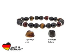 Schungit Armband "Givas" mit Tigerauge