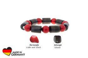 Schungit Armband „Kondopoga“ mit Korallen