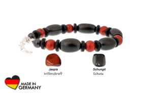 Schungit Armband "Kepa" mit Jaspis