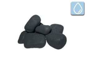 schwarze Steine ​​mit einem Schlagzeug behandelt, nicht poliert, Packung 300 g