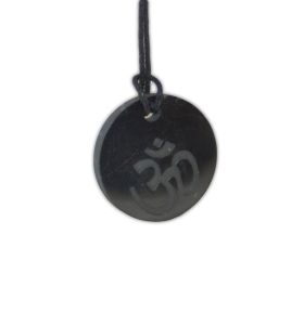 attractive shungite decoration with the symbol "Om"
